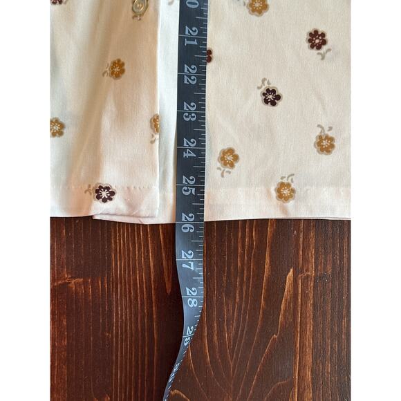 VTG DONNKENNY Cream Ditsy Floral Blouse S/M 60s/70s Retro Groovy Large Collar - Picture 14 of 15